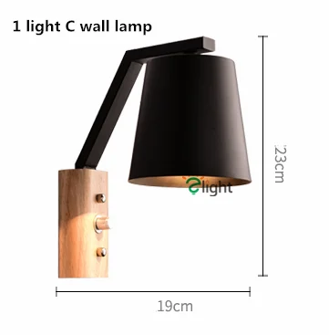 1 light C wall lamp Скандинавская люстра из цельного дерева, люстра для гостиной, люстра, минимализм, свисающая E27 Светодиодная люстра, светильники - Цвет абажура: 1 light C wall lamp