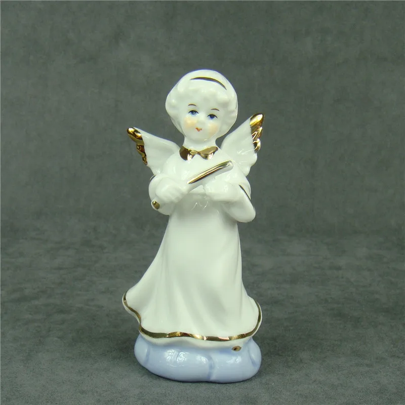 

Porcelain Conductor Angel Sculpture Religious Ceramics Carol Baby Statue Decor Gift and Craft Ornament Accessories Furnishing