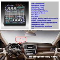 car hud head up display for mercedes benz mml class mb w164 ml350ml300ml250 vehicle safe driving screen plug and play