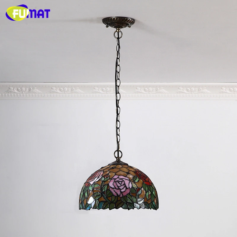 FUMAT витражный подвесной светильник Европейский стиль цветной стеклянный