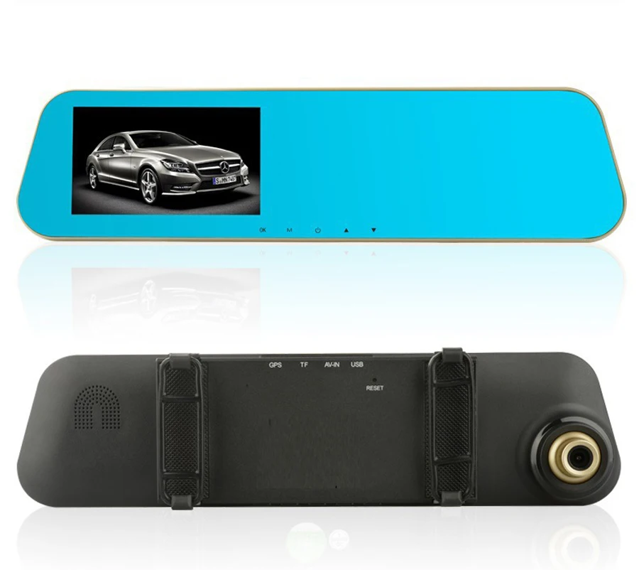 Автомобильный видеорегистратор полноразмерный экран 4 3 дюйма HDV1080P с двумя
