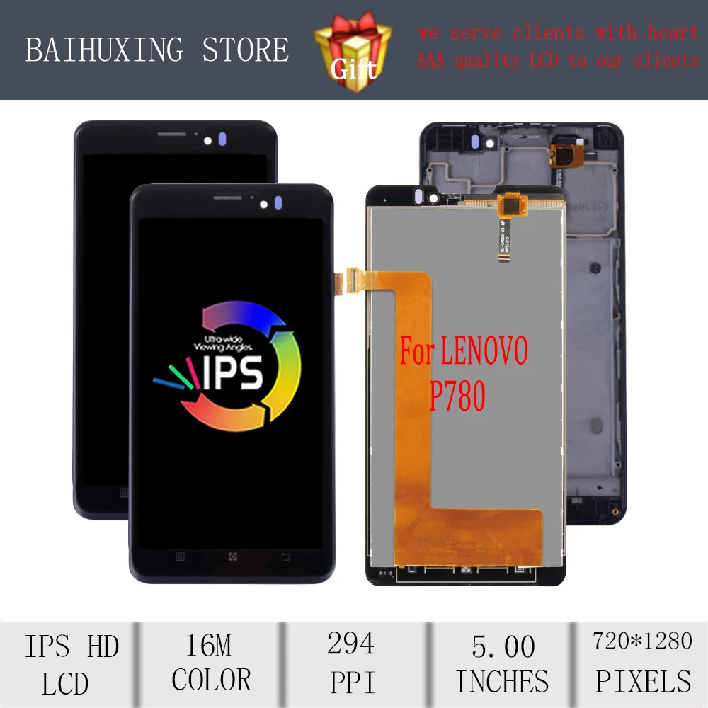 3 шт./лот 5 0 &quotBAIHUXING для lenovo P780 ЖК дисплей с сенсорным экраном рамкой дигитайзер