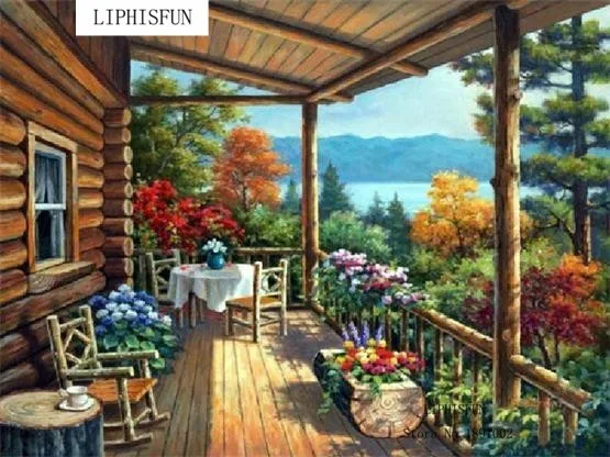 5D Full Drill DIY Diamond Painting Scenery House Square Rhinestone Embroidery Cross Stitch Mosaic|diamond mosaic|5d full drilldiamond embroidery