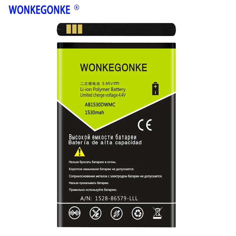 Аккумулятор WONKEGONKE AB1530DWMC 1530 мАч для PHILIPS X525/W626 X806 X331 X518 CTX331 XCT518 | Мобильные телефоны