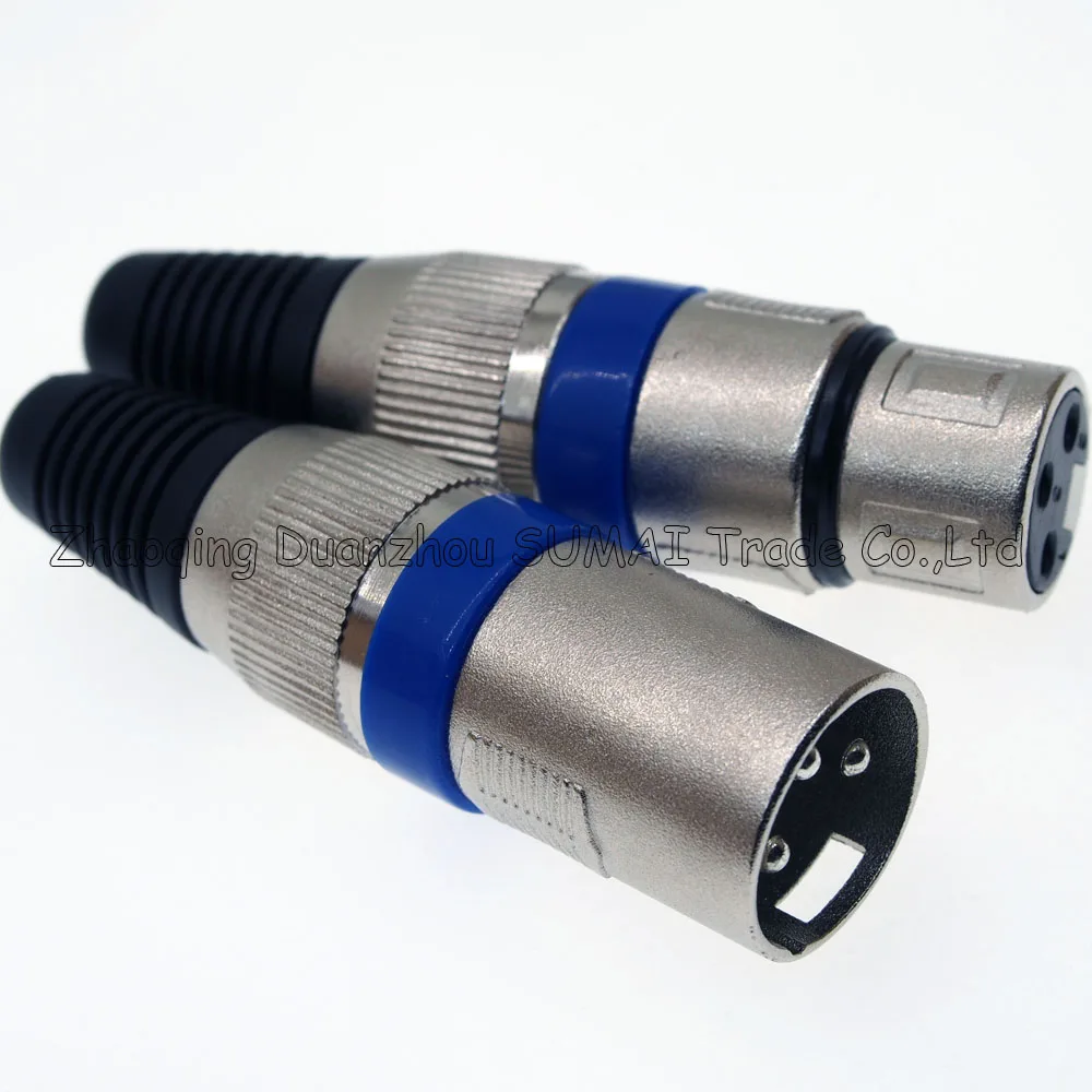 3Pin CANNON KTV аудио MIC разъем XLR 3-контактный для микрофона J3P Серебристый с синим