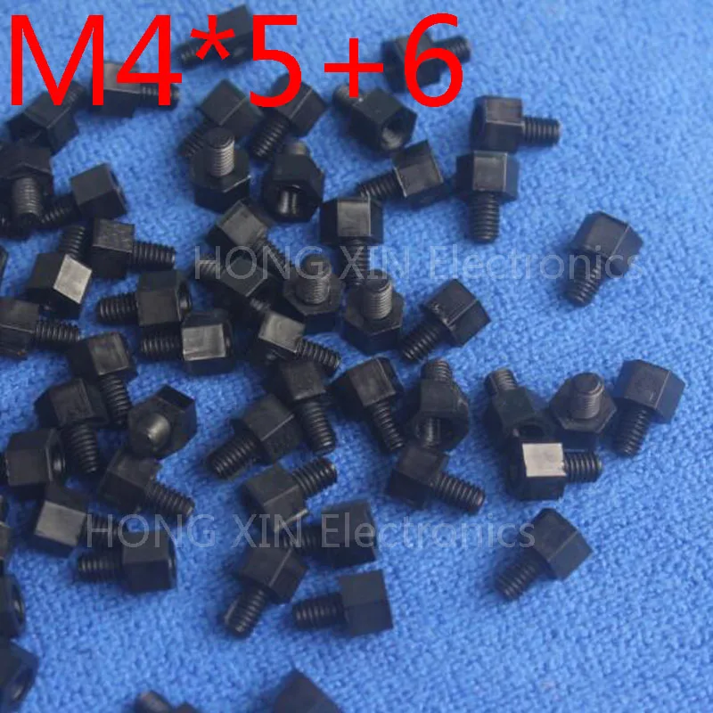 M4 * 5 + 6 черный 1 шт. нейлоновый противостоящий разделитель Стандартный