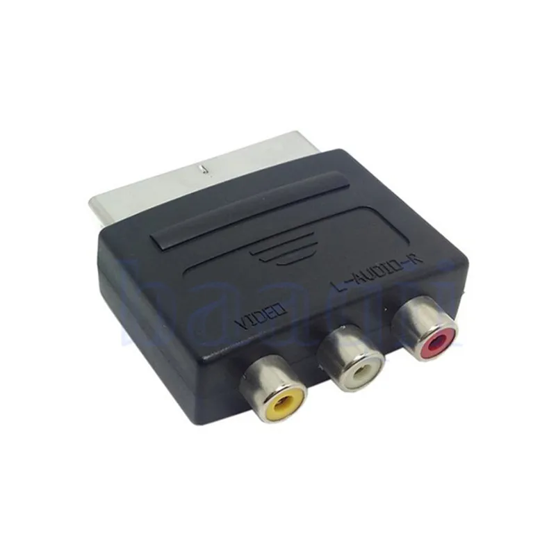 BAAQII 20 контактный Переходник SCART на 3 RCA Аудио Видео AV входной порт конвертер ТВ
