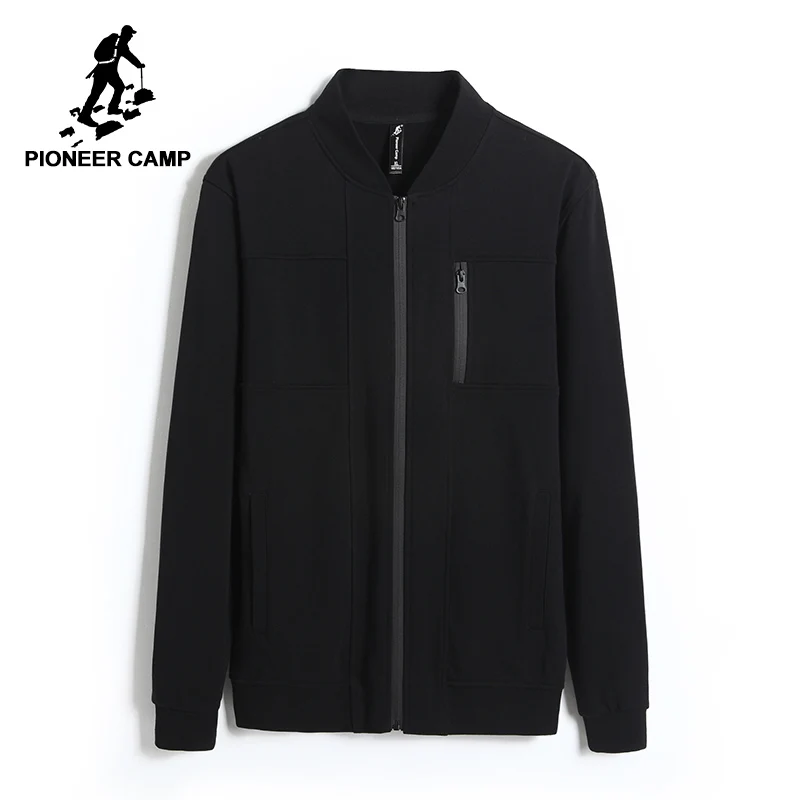 Мужская ветровка Pioneer Camp черная однотонная высокого качества AJK702356 | одежда