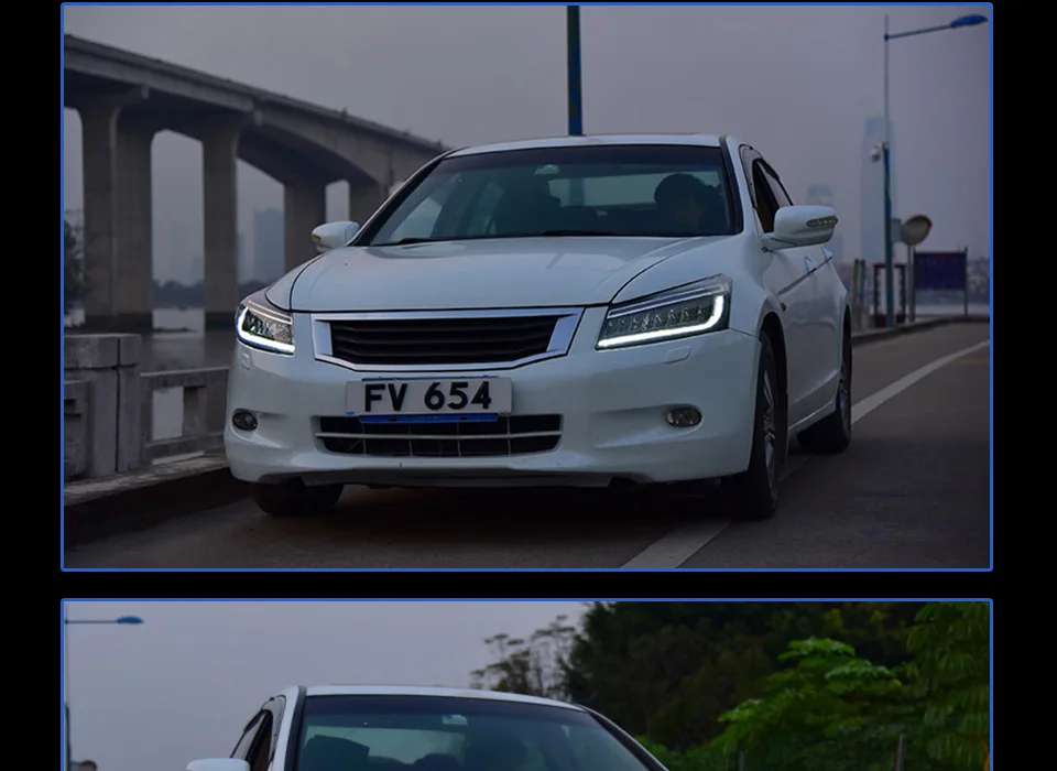 АКД Тюнинг автомобилей фары для Honda Accord G8 2008-2013 фары Полный СВЕТОДИОДНЫЙ DRL ходовые огни биксеноновый луч динамический сигнал