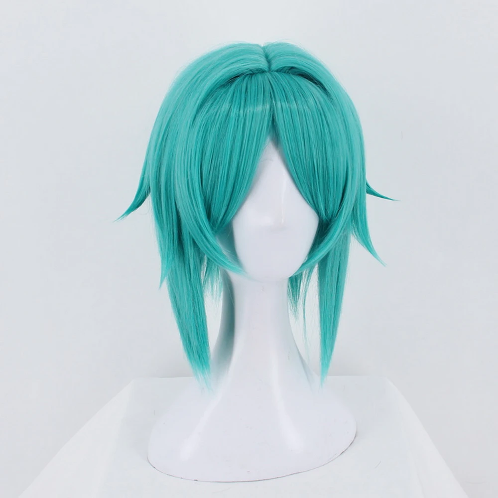 Anime Houseki no Kuni Cosplay Wig Land of the Lustrous Phosphophyllite Synthetic Halloween Costume Green Short Hair