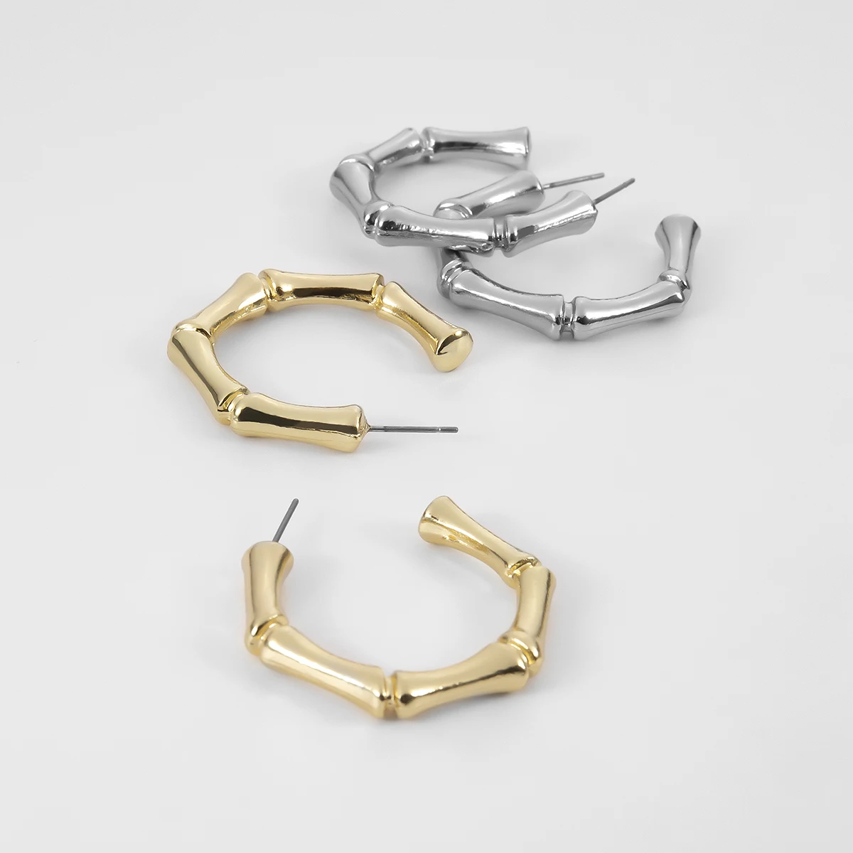 

IngeSight.Z Punk Exaggerated Hiphop Bamboo Hoop Earrings Statement Geometric Small Cricle Earrings for Women Jewelry Oorbellen
