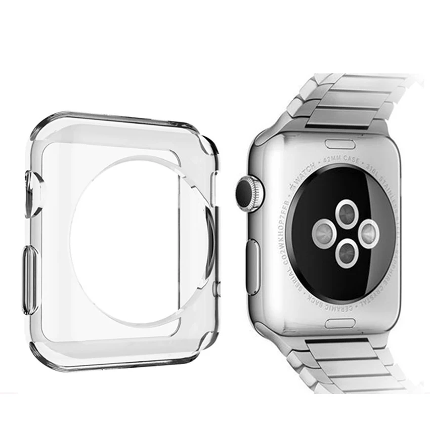 Ультратонкий Силиконовый ТПУ защитный чехол для Apple Watch Series 1 2 3 38 мм 42