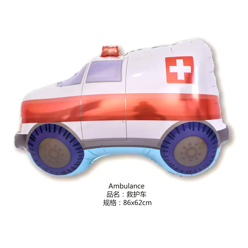 Ambulance balloon 1 шт. большой резервуар скорой помощи пожарная машина автомобиль Фольга воздушные шары на день рождения украшения для тематических вечеринок детей гелия школьный автобус/воздушные шары расходные материалы - Цвет: Ambulance balloon