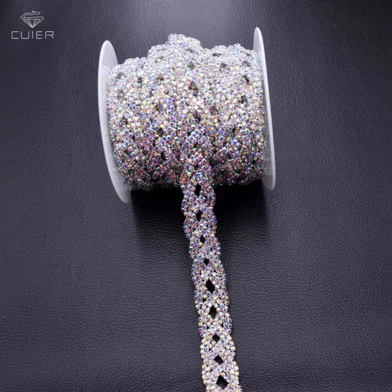 10 ярдов/партия блестящее прозрачное стекло AB женские свадебные стразы шьют на
