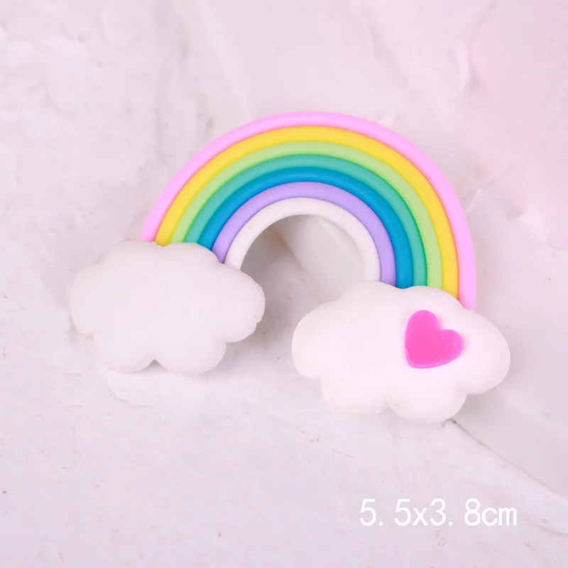 Красочные Fimo 3D Радуга облака торт Топпер для свадьбы День рождения торт Топ флаги выпечки украшения принадлежности TR001 - Цвет: C