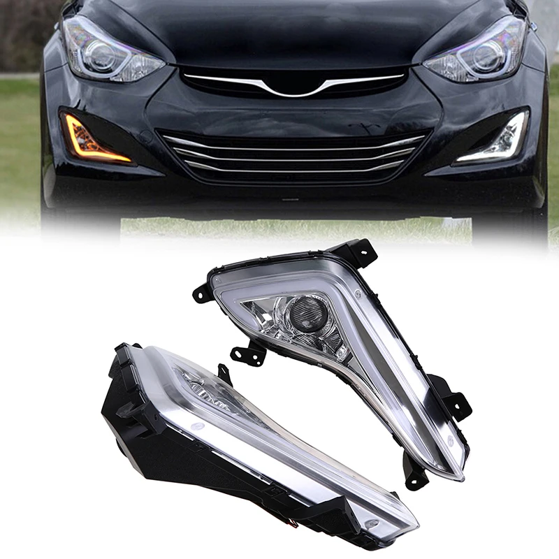 POSSBAY светодиодный дневные ходовые огни DRL Противотуманные фары чехол для hyundai Elantra Sedan(MD) // белые желтые лампы