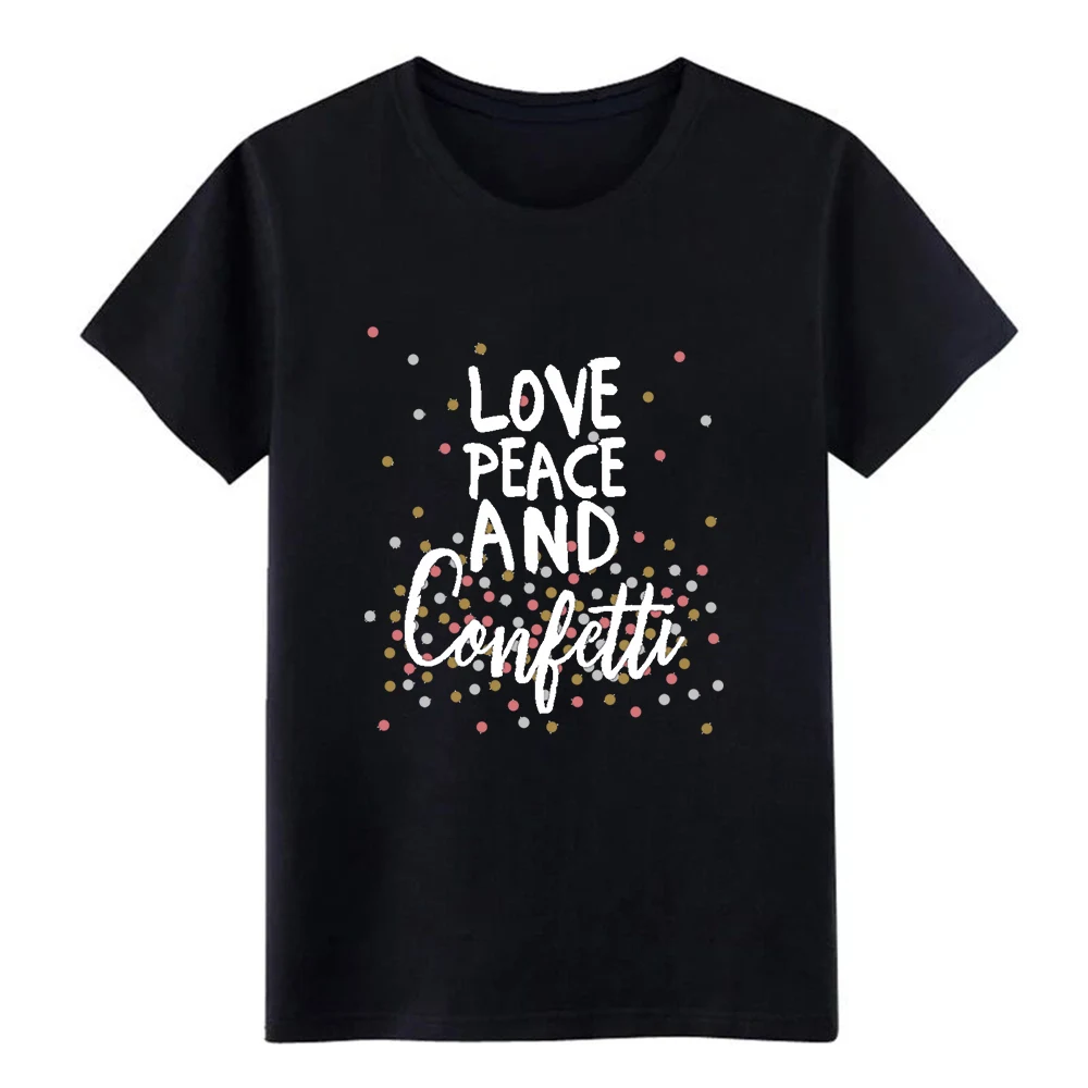 Love peace confetti подарок на день рождения футболка Мужская Дизайнерская круглый вырез