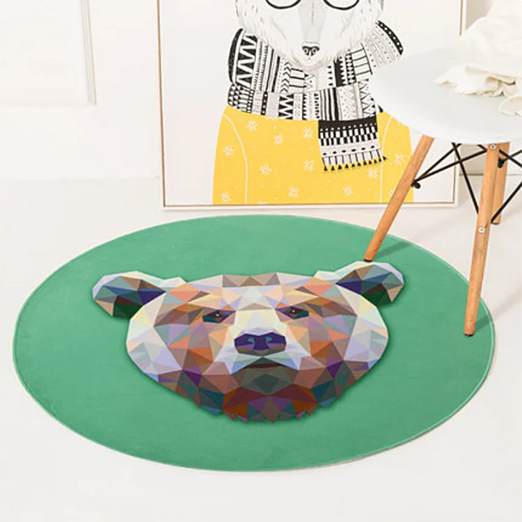 Круглый ковер LOUTASI с принтом льва мягкие коврики Противоскользящие Хрустальный