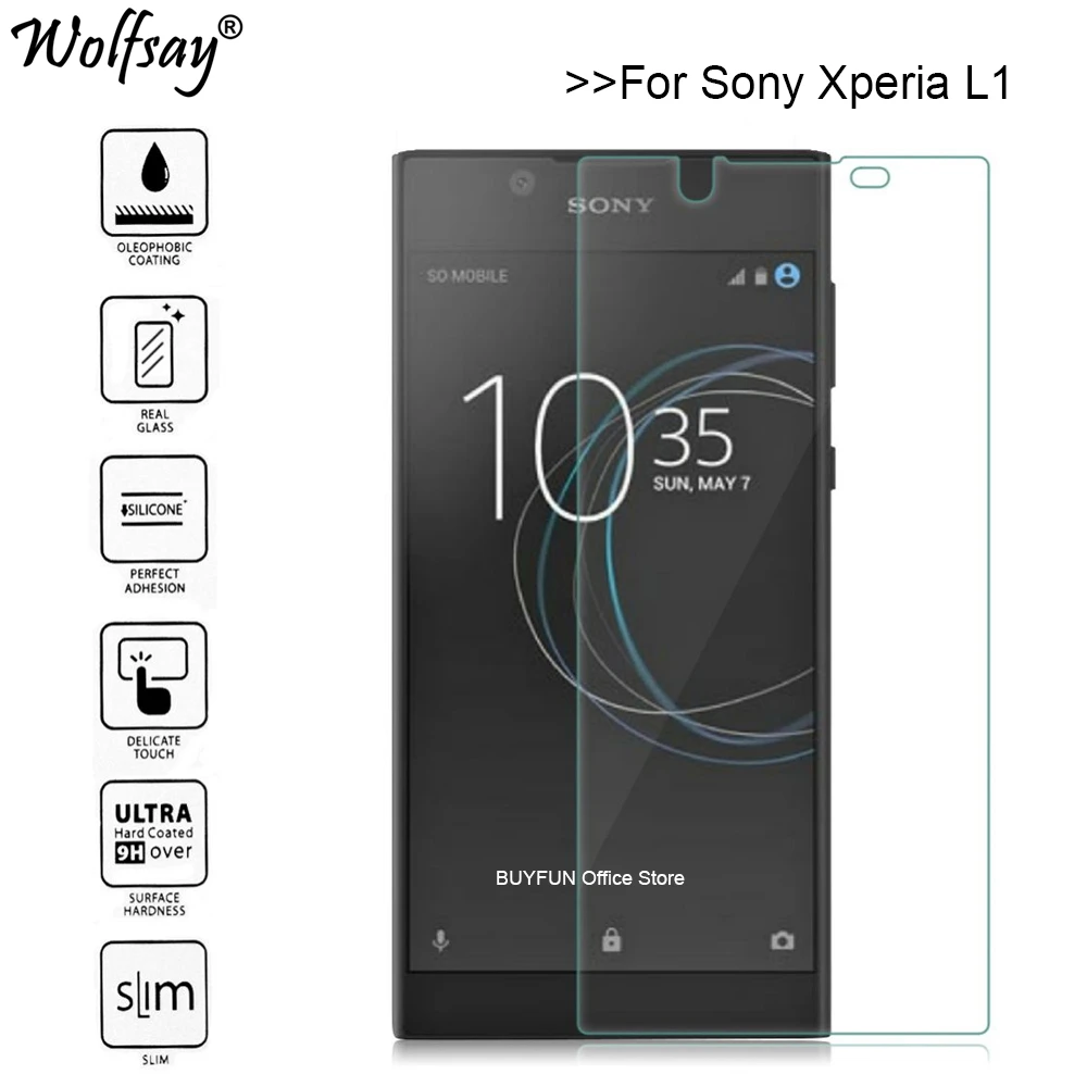 Закаленное стекло для Sony Xperia L1 2 шт. Защитная пленка экрана G3311 G3312 G3313 5 дюйма