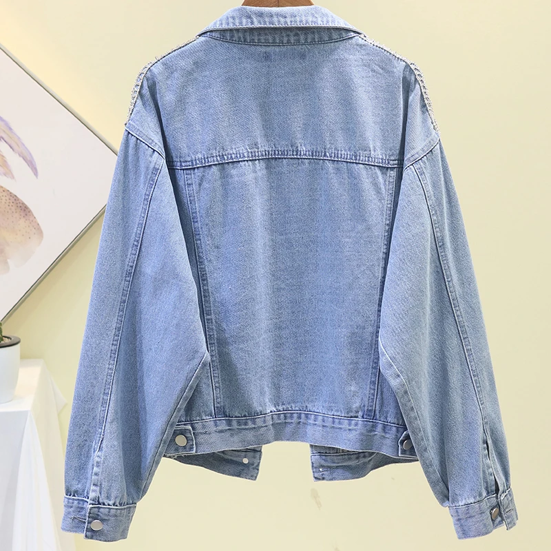 Модная Джинсовая куртка с кисточками базовое пальто длинным рукавом джинсовая