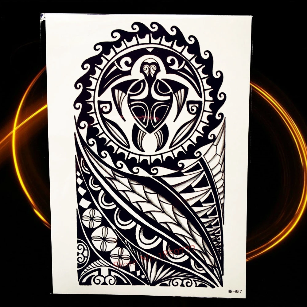 Большой Череп Поддельные вспышки металлик временные татуировки наклейки Дьявол