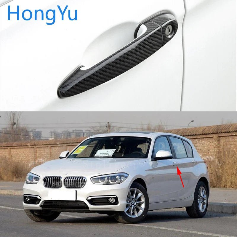 Наклейка на дверную ручку из углеродного волокна для BMW 1 серии E82 E87 F20 F21|Наклейки