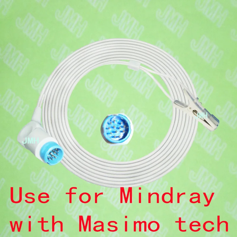 Compatible with 12 PIN Mindray PM 5000/6000 Oximeter monitor the Animal tongue/ear clip spo2 sensor Masimo Tech. |