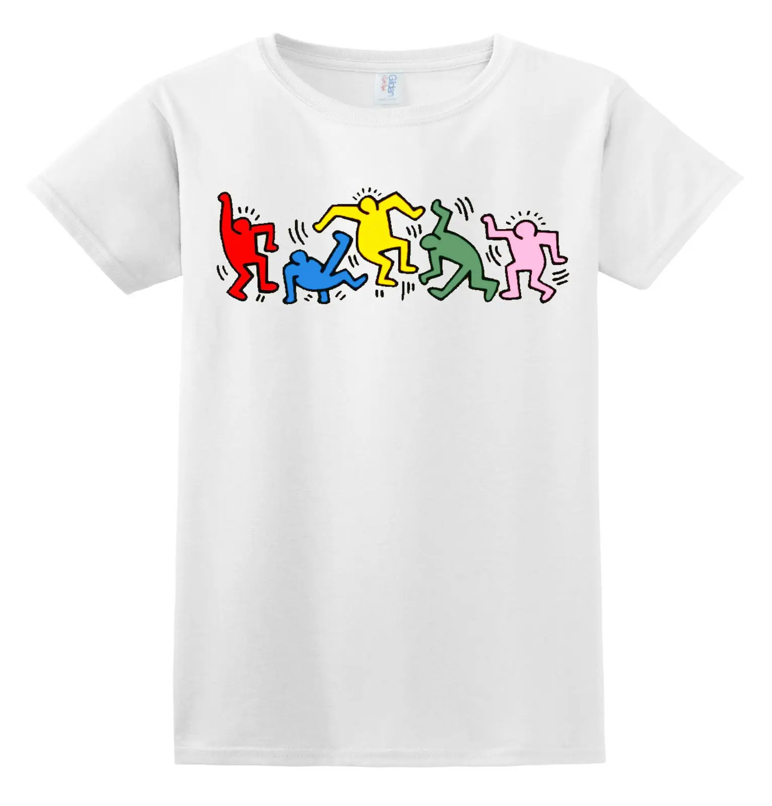 Футболка donna e uomo con keith haring scegli la grafica ed il tuo colore! Бесплатная доставка дешевые