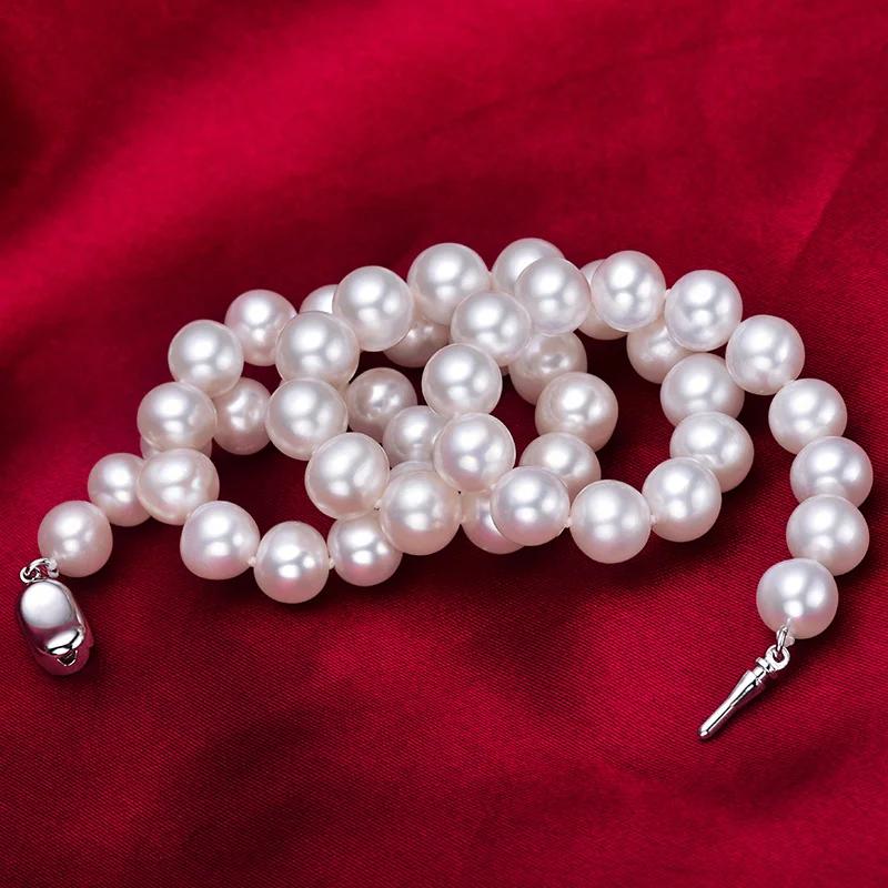 Цепочка с натуральным пресноводным жемчугом 9-10 мм | Украшения и аксессуары