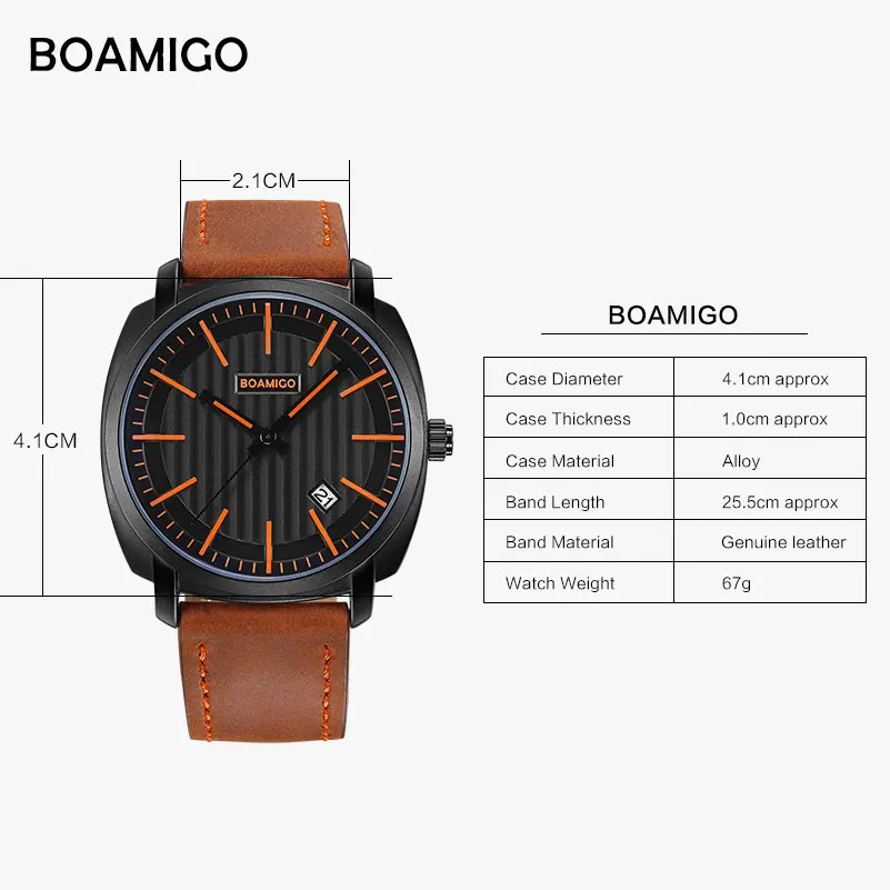 Спорт boamigo модный бренд модные мужские часы Качество Мужские кварцевые