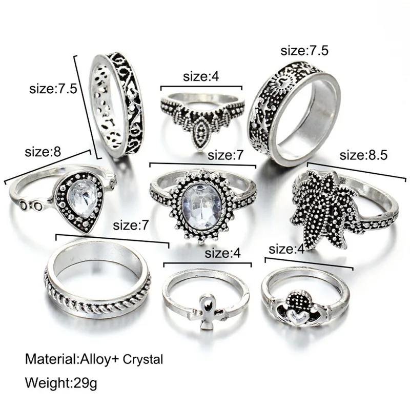 Женское Винтажное кольцо Bague Femme богемное с геометрическим цветком и кристаллами