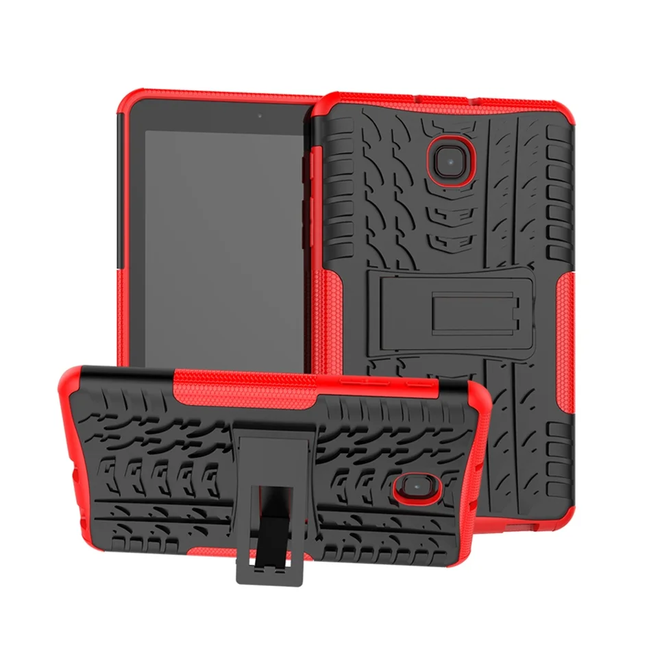 

Hybrid Armor Tablet Case for Samsung Galaxy Tab A 8.0 2018 SM-T387V Kickstand Hard Back Cover with Flexible TPU Plastic Silicone
