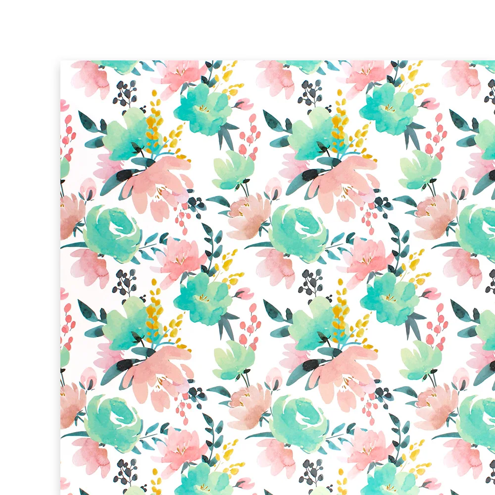 Flamingo Unicorn Rainbow Dinosaur Gift Wrapping Paper for Birthday Bridal Showers Baby Showers Party Supplies Favors Gift Wrap - Цвет: flowers