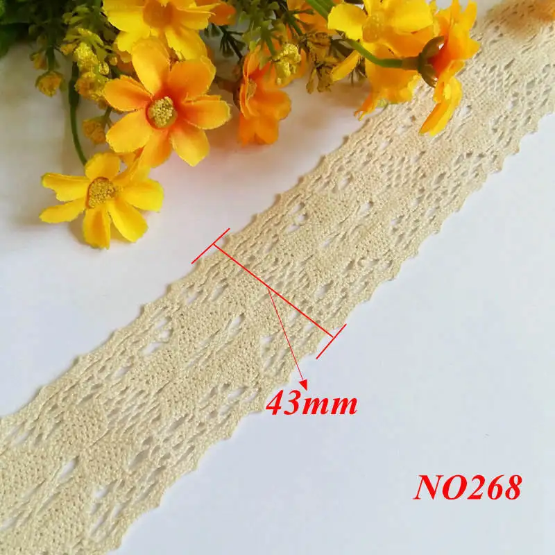 

Ткань для шитья одежды, 10 ярдов/партия, 43 мм, «сделай сам», цвет слоновой кости, кремовая отделка, хлопковая вязаная кружевная ткань, лента, ак...