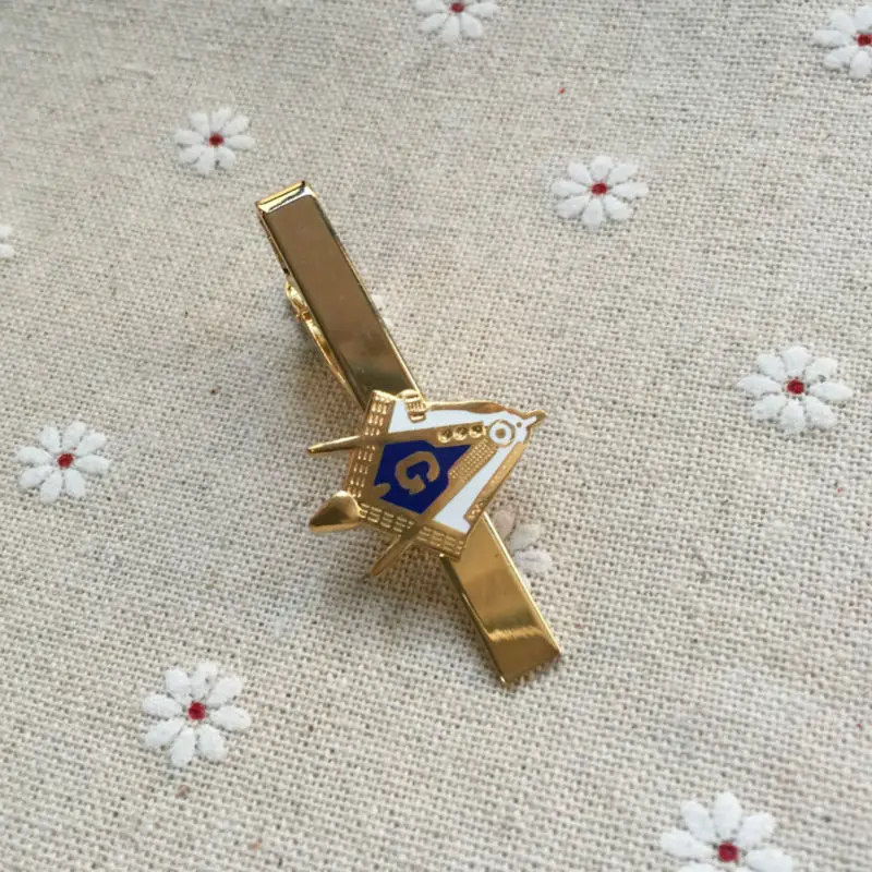

100pcs wholesale square and compass freemasonry masonic tie bar for mens suits manson Men's Neck ties Clips Bar