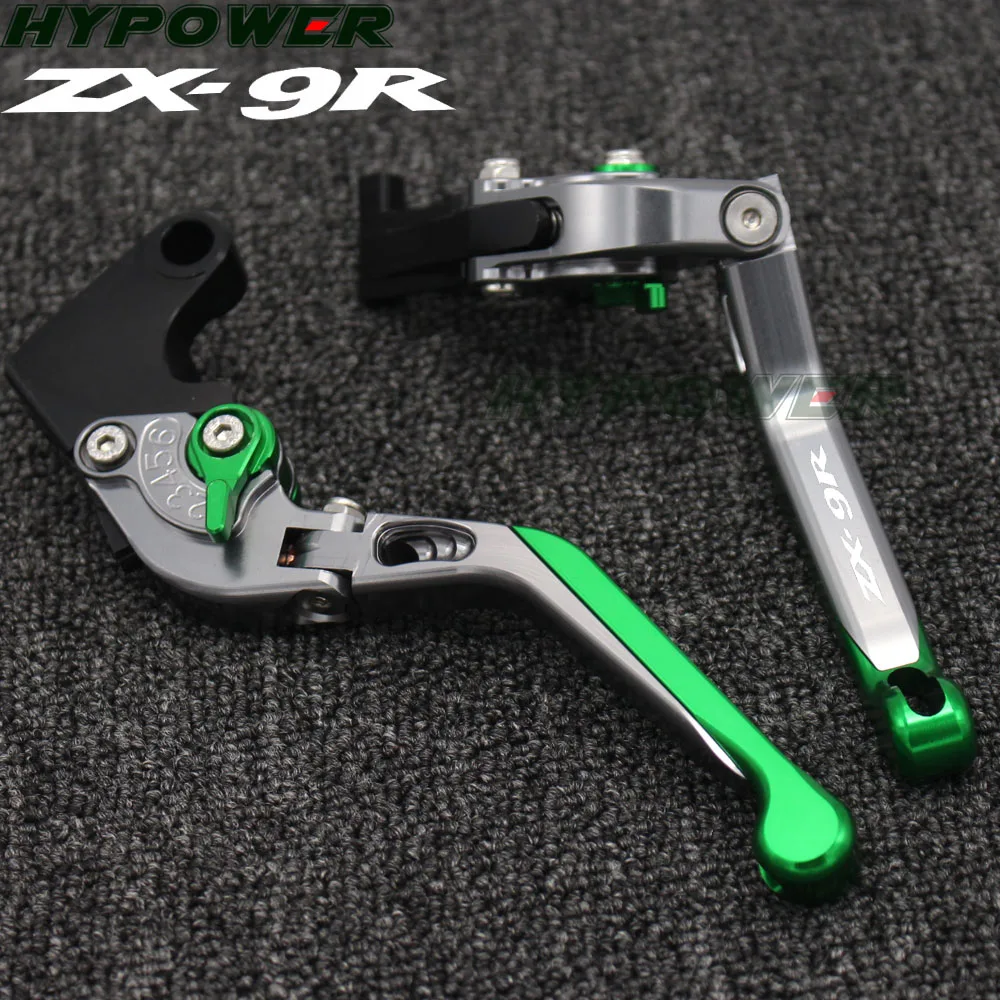 Для Kawasaki ZX9 ZX-9 1994-1997 1995 1996 1997 с логотипом (ZX9R) зеленый + титан CNC новые регулируемые
