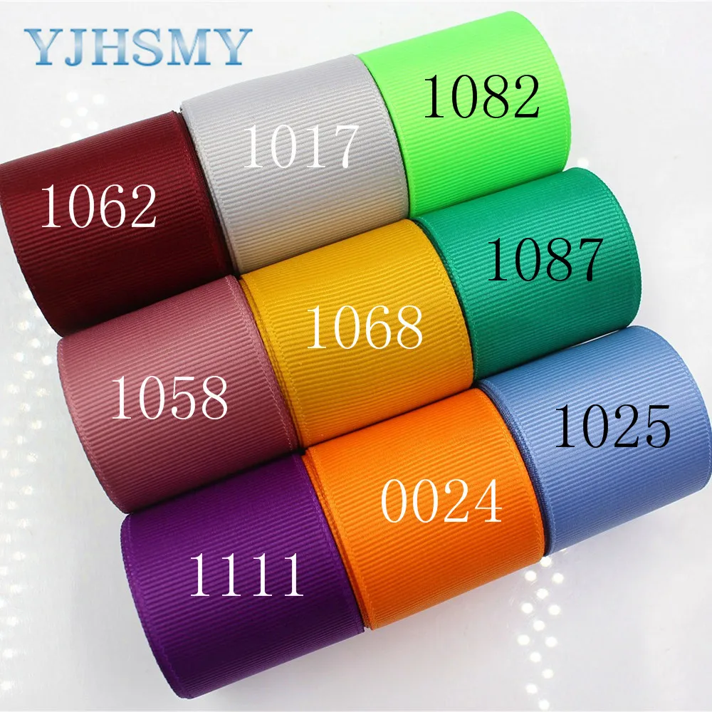 YJHSMY 176063 38 мм 10 ярдов однотонные ленты термопечать grosgrain Свадебные аксессуары DIY
