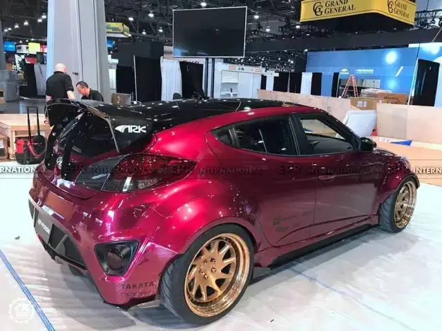 Автомобильный-Стайлинг Veloster FRP стекловолокно переднее и заднее крыло вспышки 4 шт. обвес Авто колеса крышка гоночный Sema стиль комплект