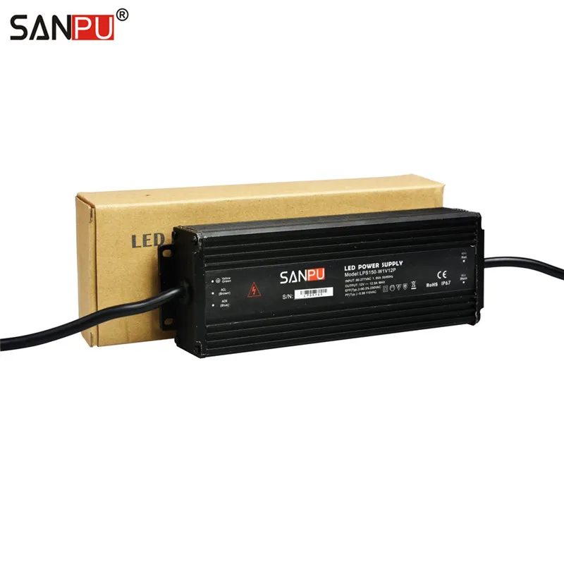 SANPU PFC SMPS водонепроницаемый IP67 LED 12 вольт источник питания AC DC трансформатор в 150 Вт