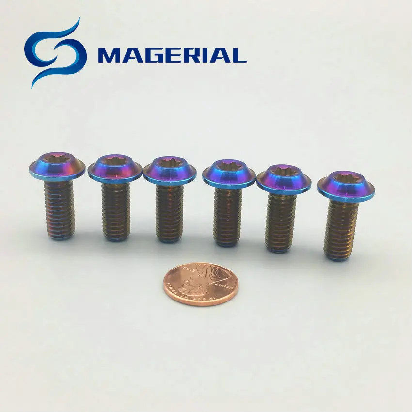 Titanium bolts DIY M8x20mm Motorcycle Modify Ti Bolt Shoulder Burned Blue Color Torx Disc Head screws fastener Pack of 6pcs |