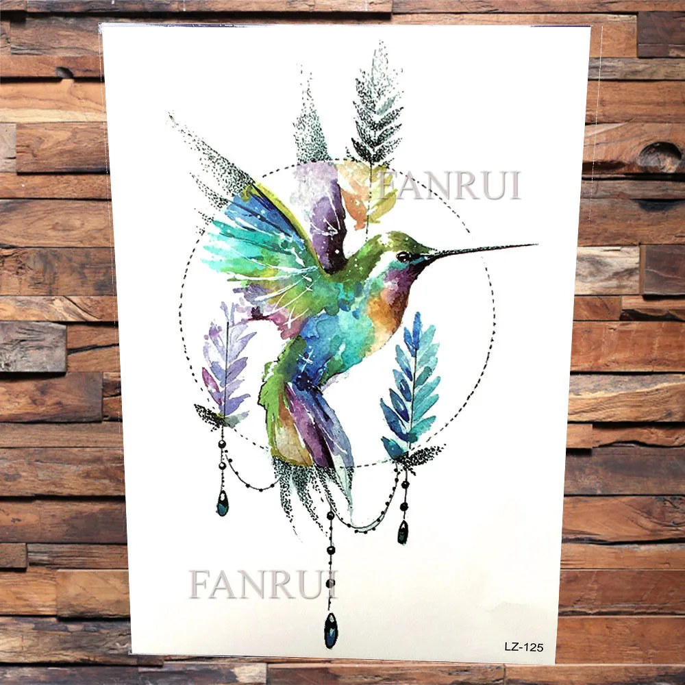 Временная тату-наклейка FANRUI в виде цветка розы лапы птицы перо черепаха