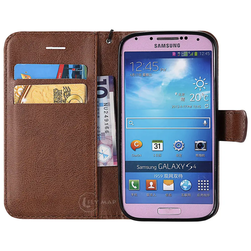 Чехол кошелек для Samsung Galaxy S4 SM I9500 I9505 I9506 кожаный чехол книжка S 4 GT