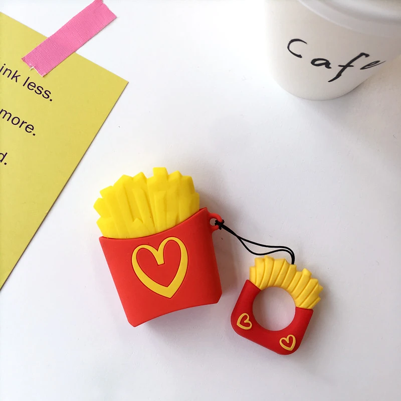 Cute Case For AirPods French Fries Pattern Protective Cover Bluetooth Wireless Earphone Cases Airpods Accessory Charging Box | Электроника