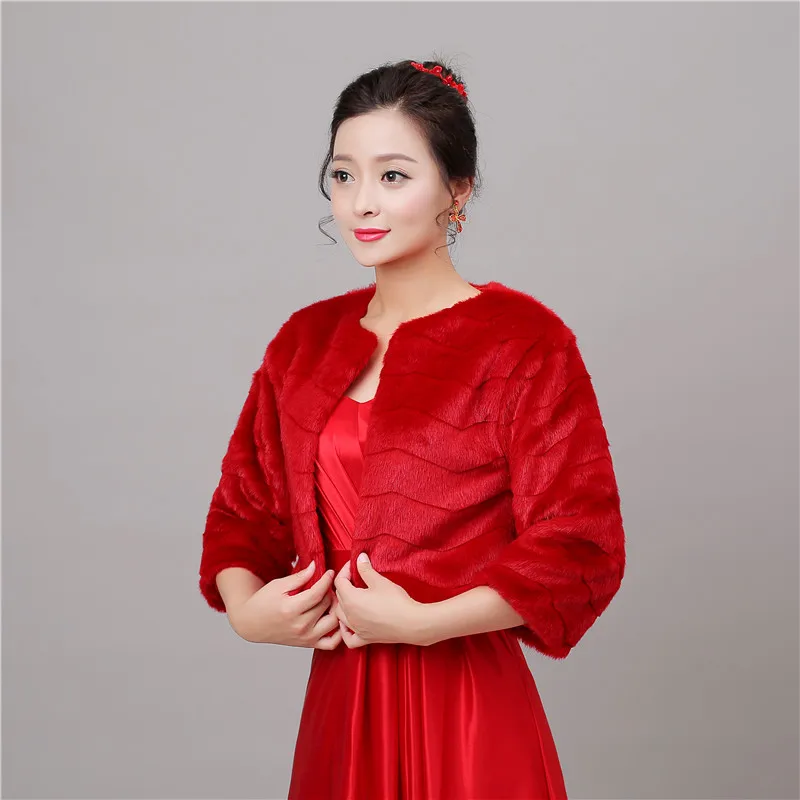 Forevergracedress настоящие фотографии красный 2018 зимний искусственный мех Свадебная