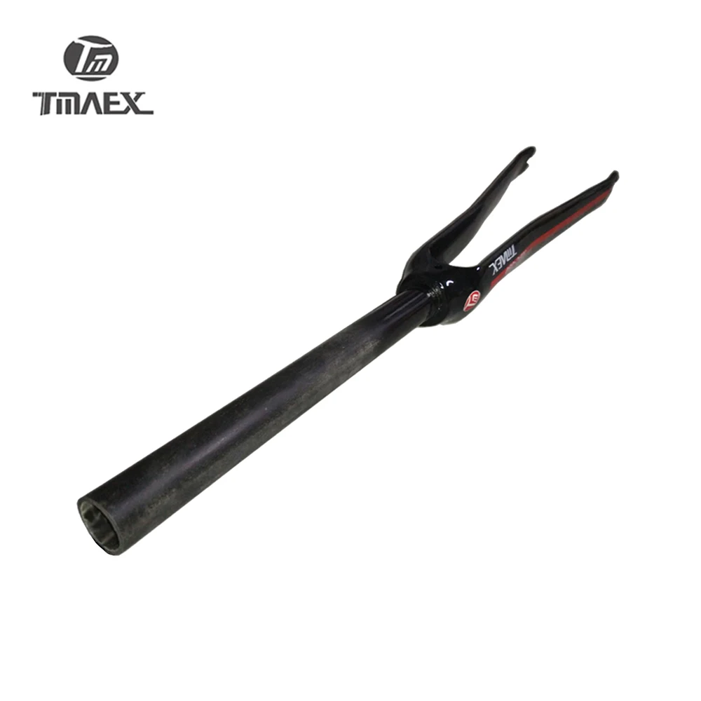 TMAEX-полностью углеродная Передняя вилка для шоссейного велосипеда 1-1/8 дюйма 28,6 мм, детали для велосипеда только 360 г, сверхлегкие велосипедные вилки, вилка с фиксированной передачей красного цвета