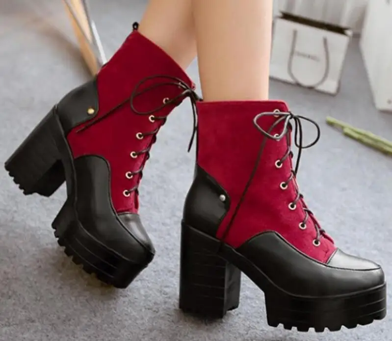 Женская обувь Chaussure женская Zapatos Mujer Sapato ботильоны на массивном высоком каблуке