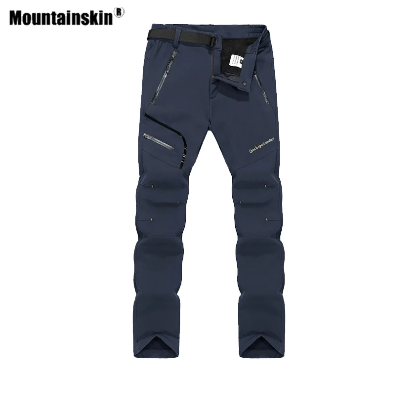 Мужские и женские флисовые брюки Mountainskin зимние термоштаны из софтшелла для