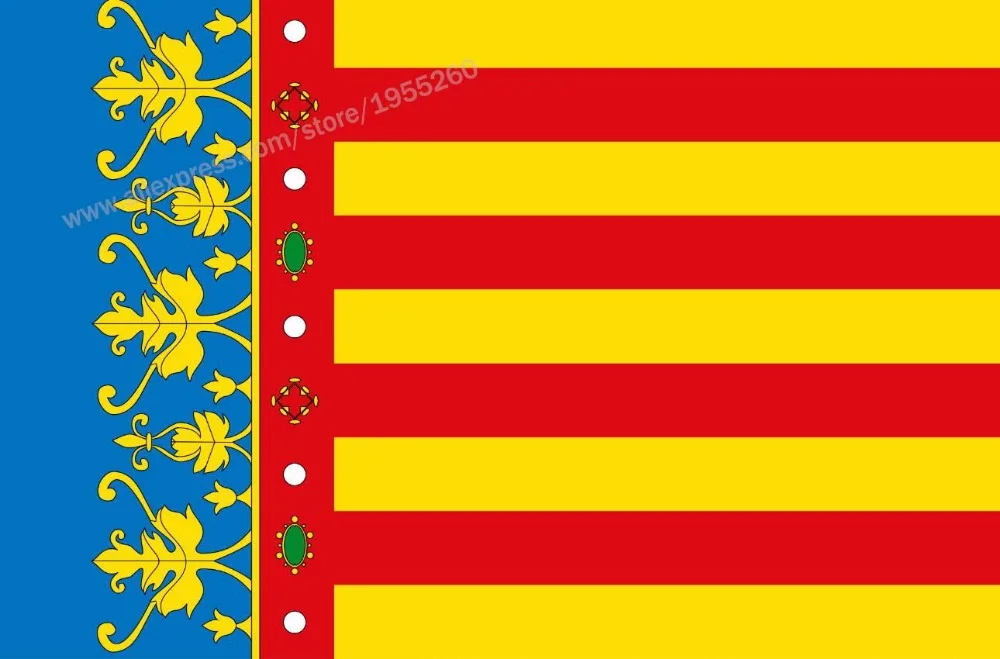 Флаг Valencia 3x5 футов 90x150 см флаги Испании провинции баннеры | Дом и сад