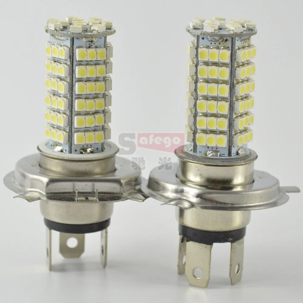 2 шт. dc 12 В супер яркость 102smd 3528 1210 светодио дный h4 лампы автомобилей