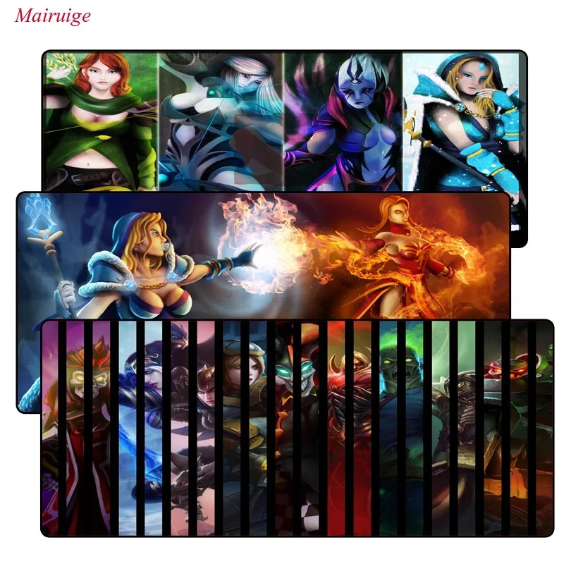 Большой игровой скоростной коврик для мыши Mairuige DOTA 2 Белый Настольный клавиатуры
